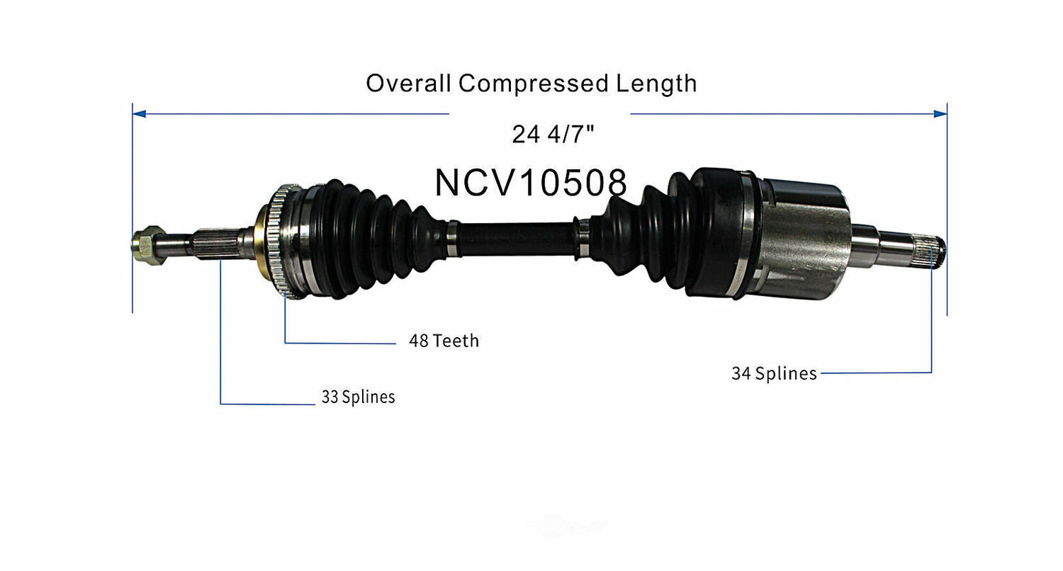 GSP North America NCV10508 CV Axle Assembly