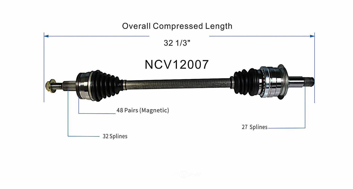 GSP North America NCV12007 CV Axle Assembly