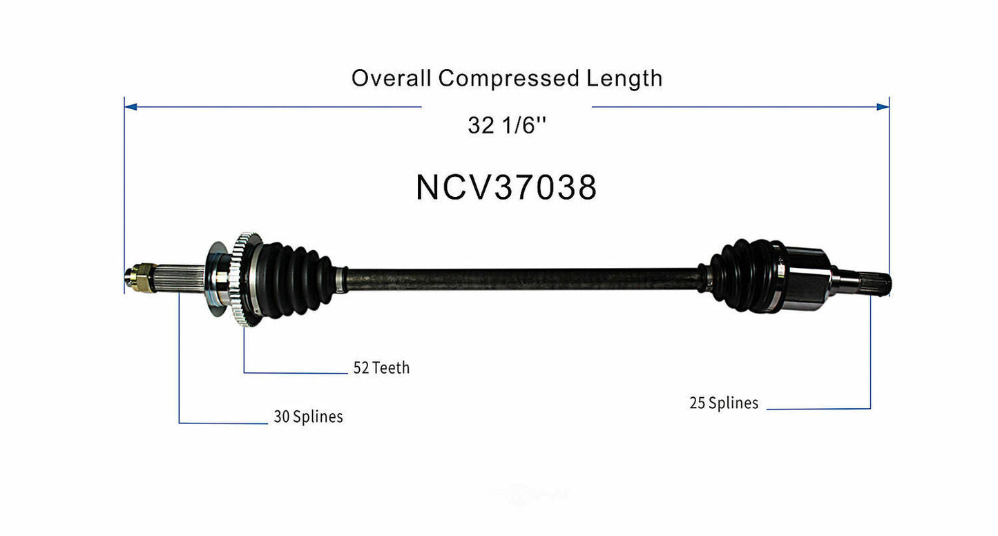 GSP North America NCV37038 CV Axle Assembly