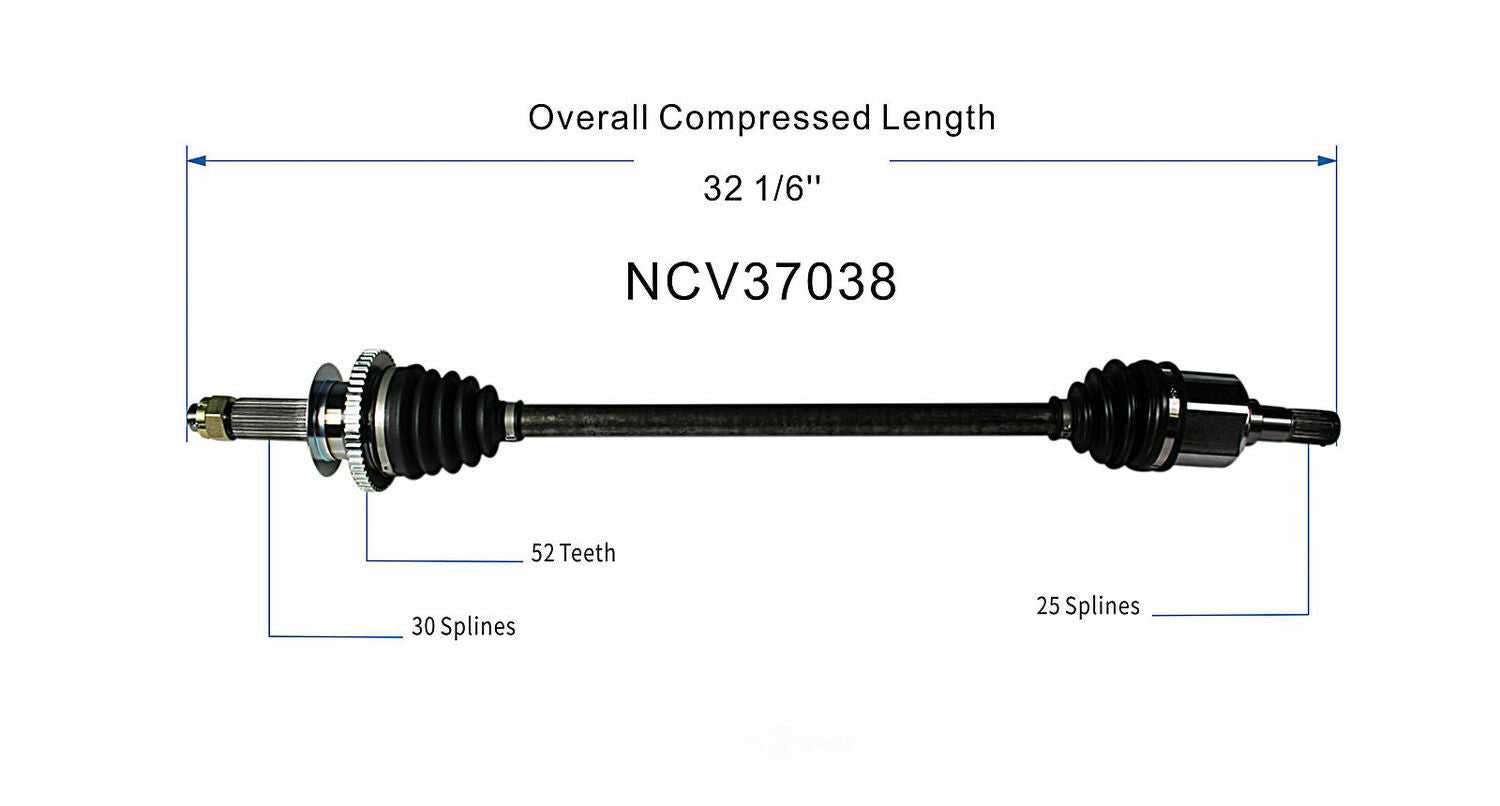 GSP North America NCV37038 CV Axle Assembly