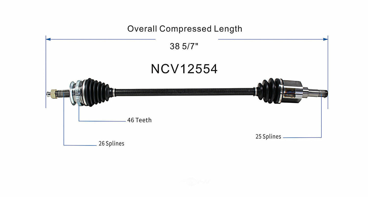 GSP North America NCV12554 CV Axle Assembly