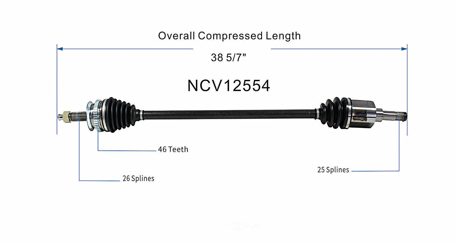 GSP North America NCV12554 CV Axle Assembly