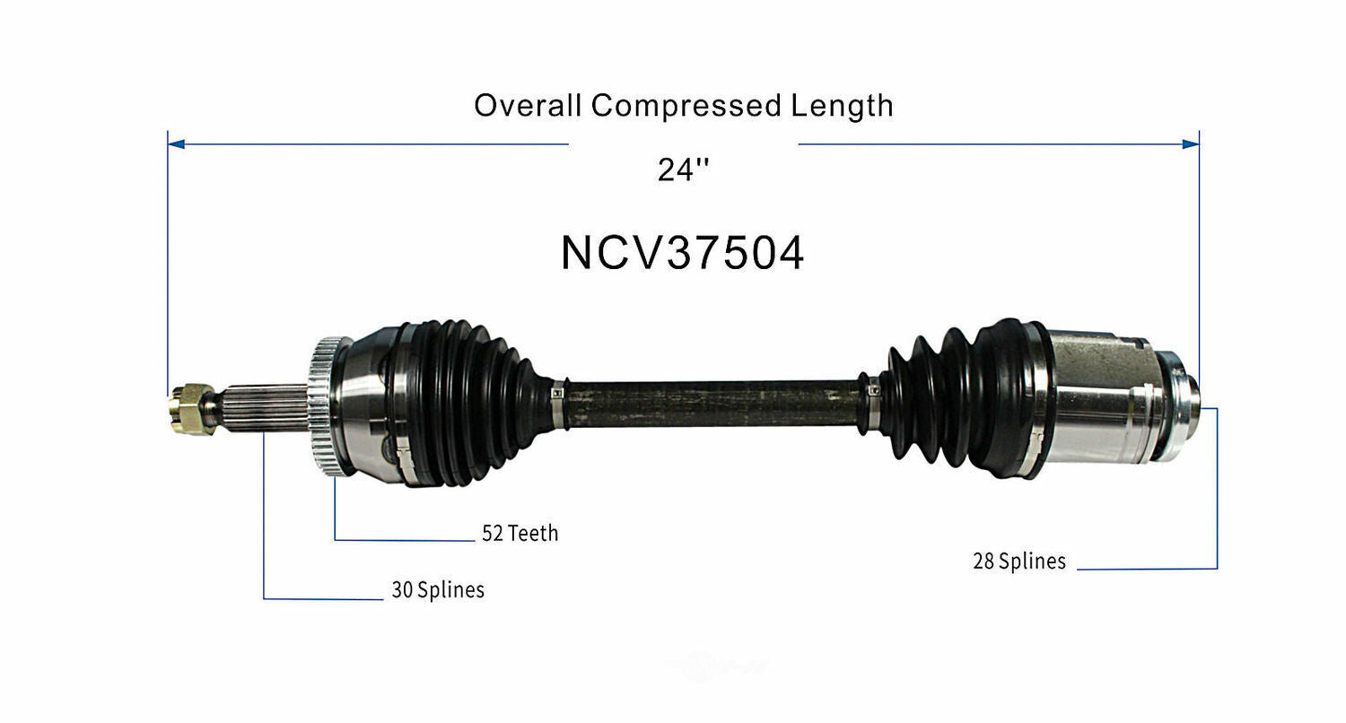 GSP North America NCV37504 CV Axle Assembly