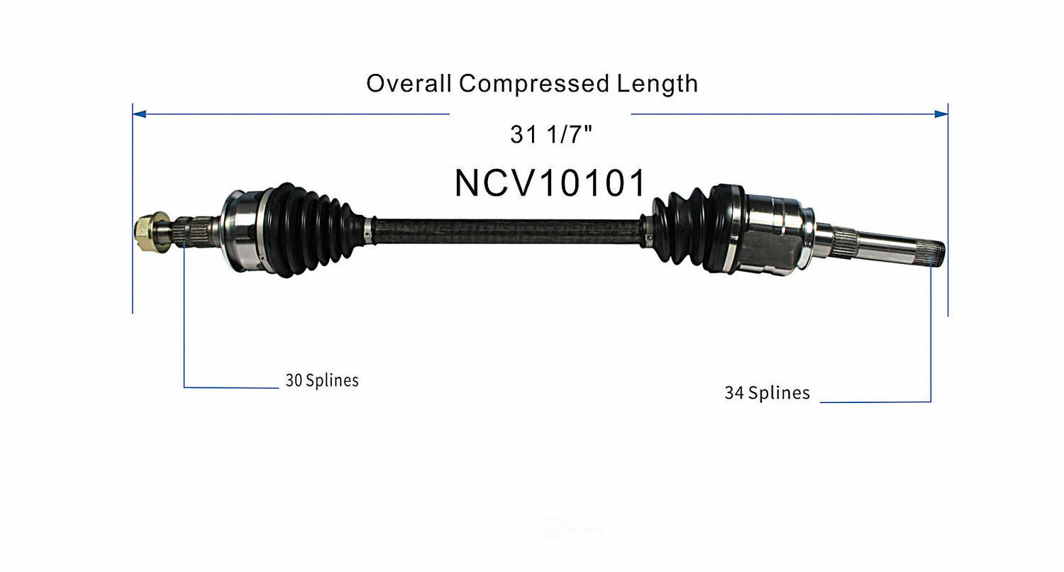 GSP North America NCV10101 CV Axle Assembly