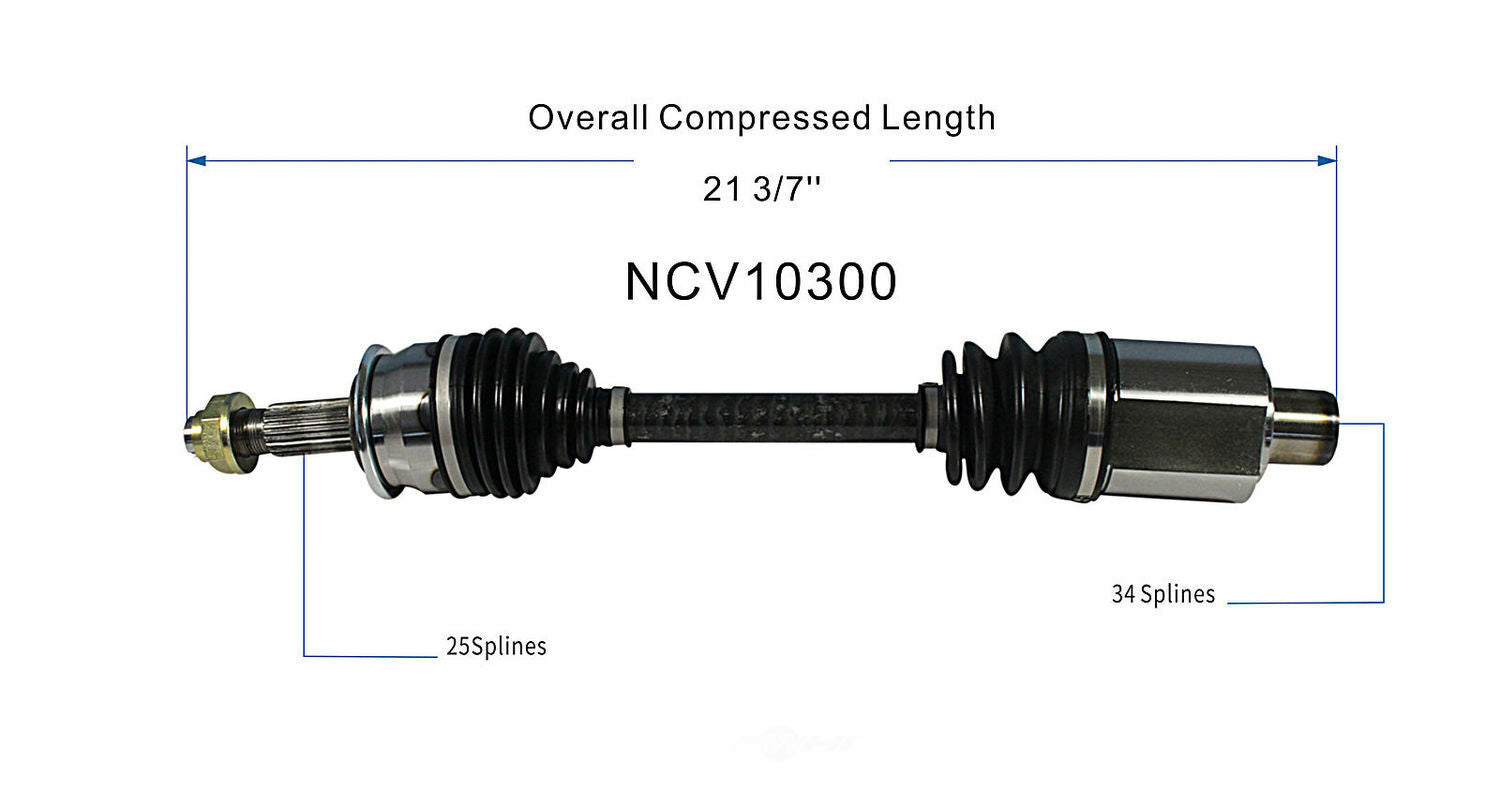 GSP North America NCV10300 CV Axle Assembly