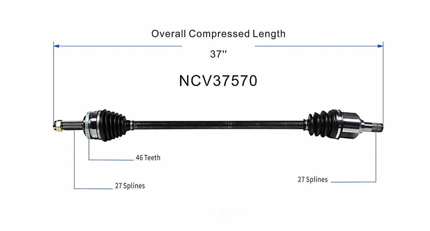 GSP North America NCV37570 CV Axle Assembly