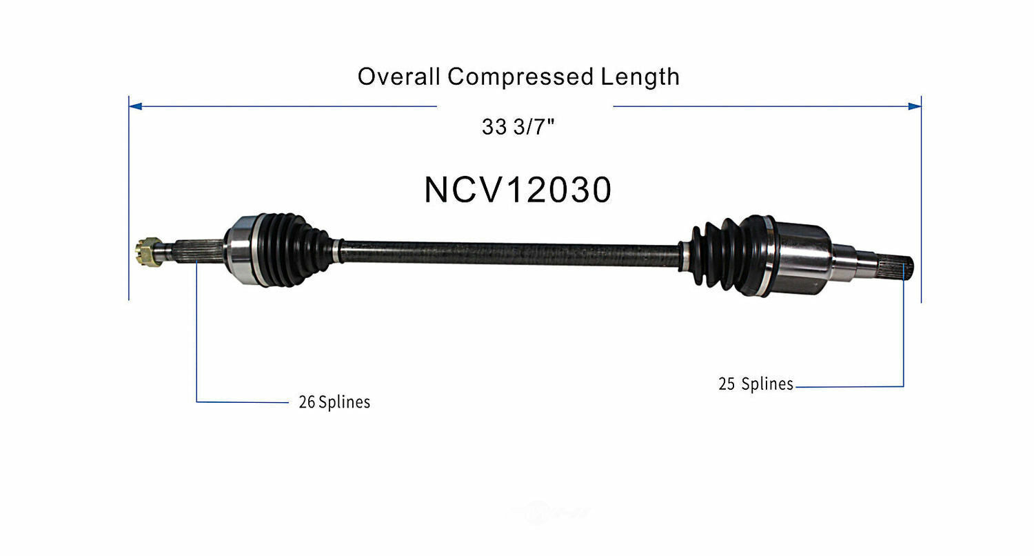 GSP North America NCV12030 CV Axle Assembly