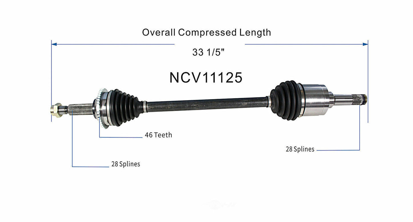 GSP North America NCV11125 CV Axle Assembly
