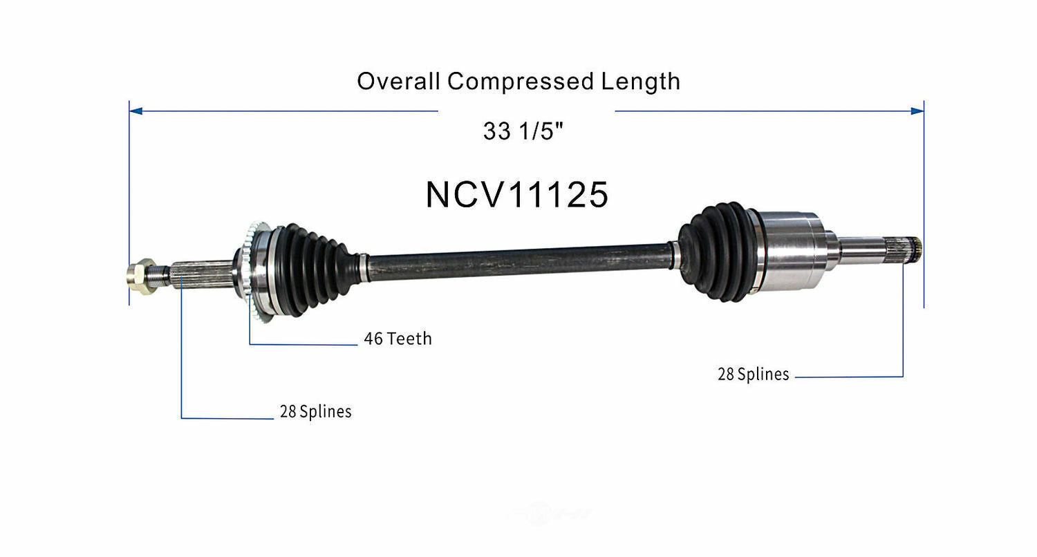 GSP North America NCV11125 CV Axle Assembly