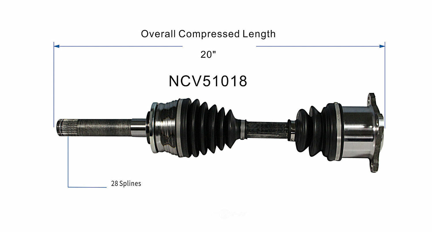 GSP North America NCV51018 CV Axle Assembly
