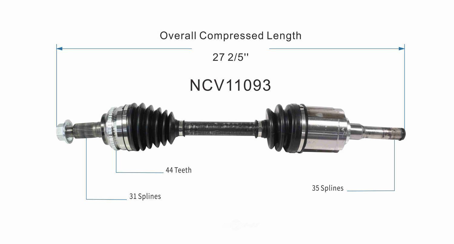 GSP North America NCV11093 CV Axle Assembly
