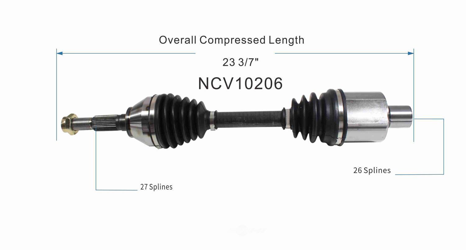 GSP North America NCV10206 CV Axle Assembly
