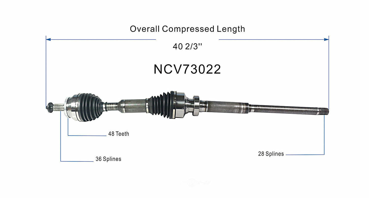 GSP North America NCV73022 CV Axle Assembly