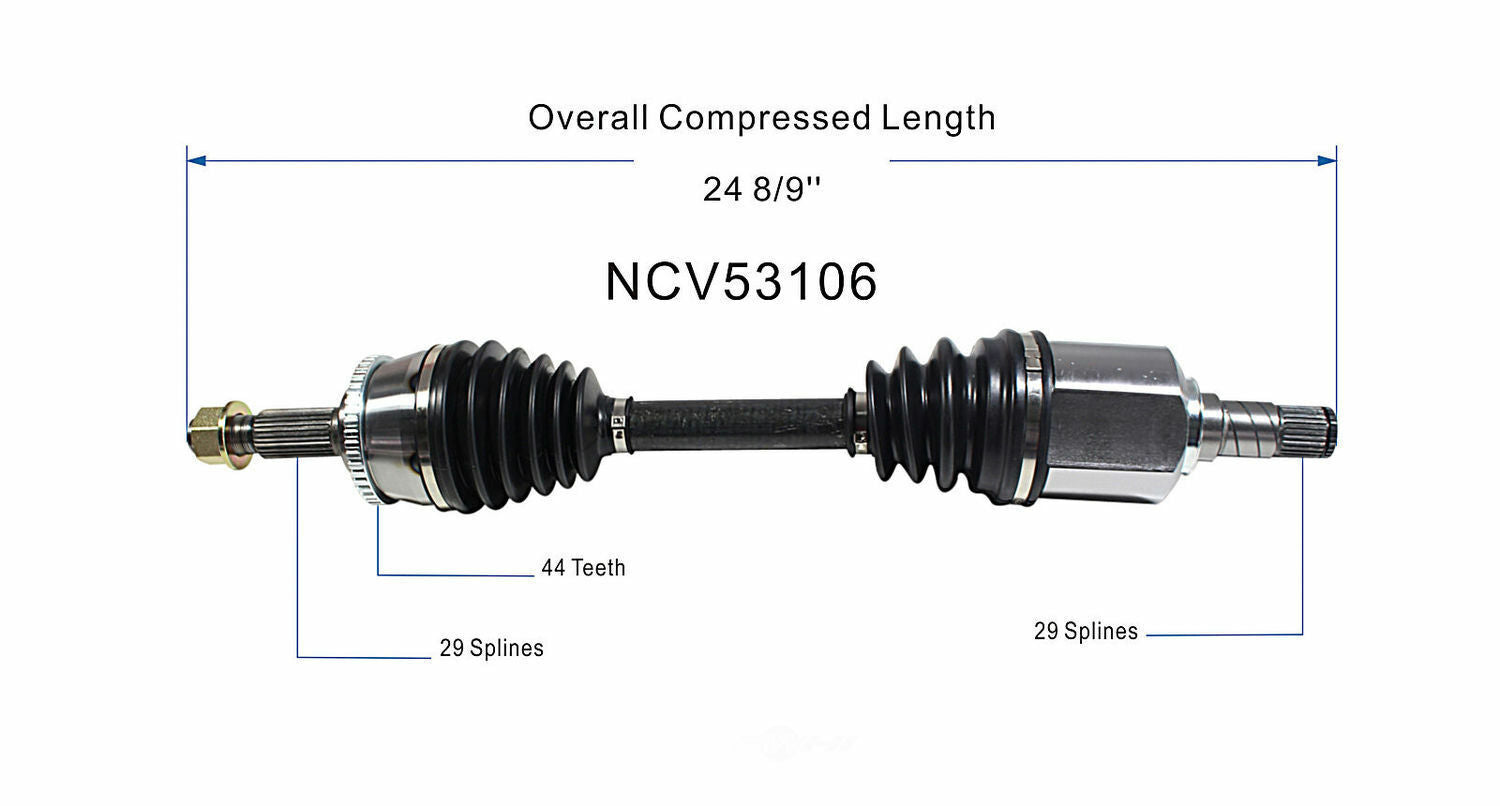 GSP North America NCV53106 CV Axle Assembly