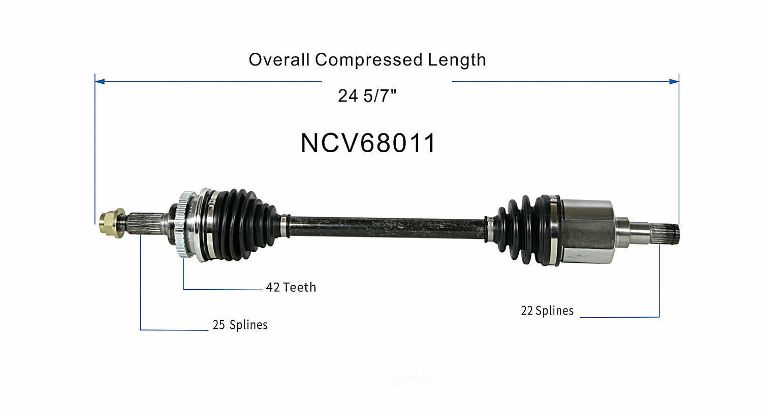 GSP North America NCV68011 CV Axle Assembly