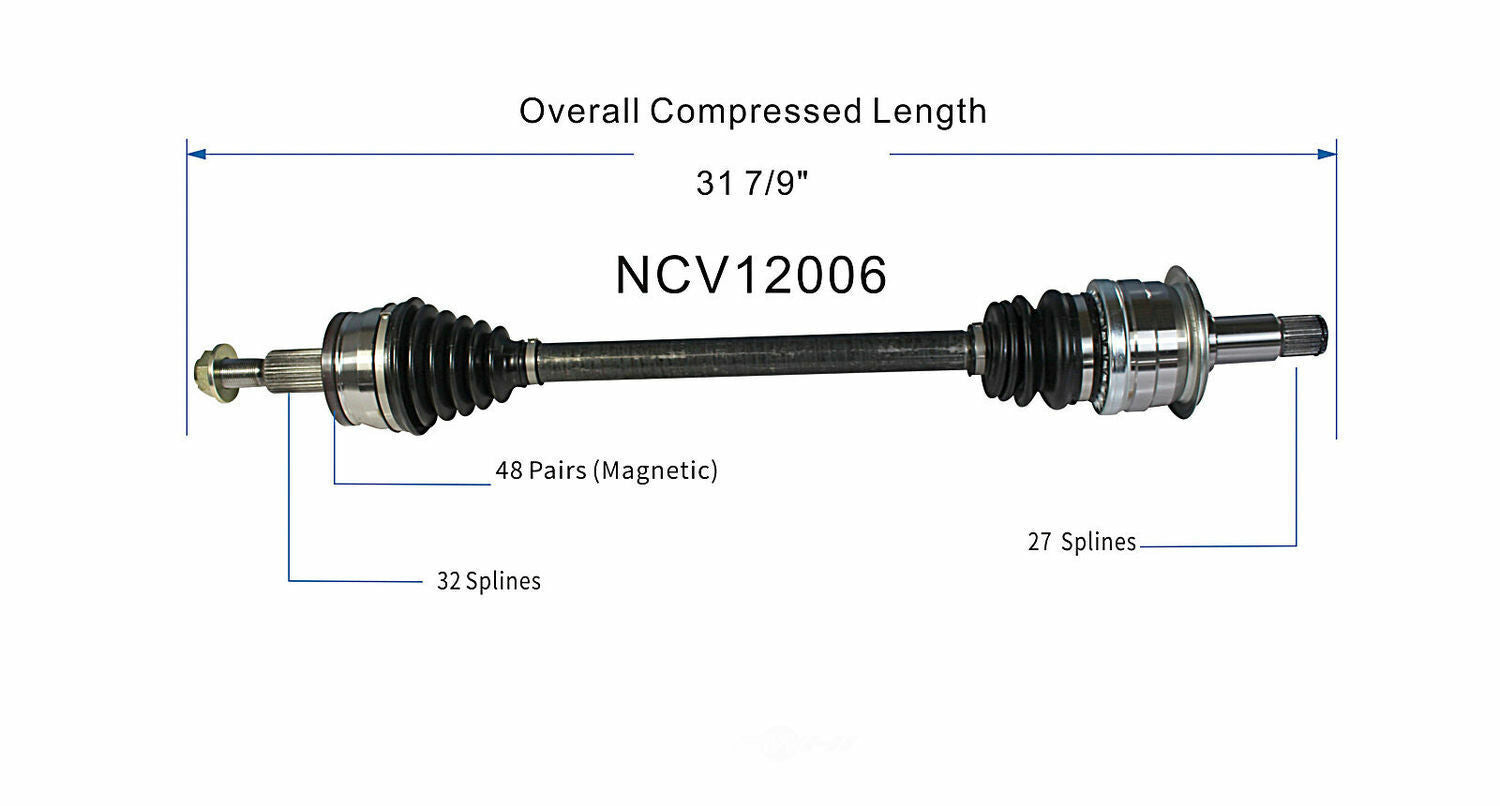 GSP North America NCV12006 CV Axle Assembly
