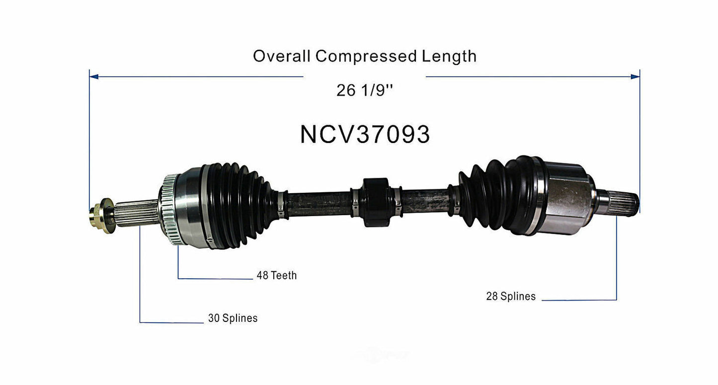 GSP North America NCV37093 CV Axle Assembly