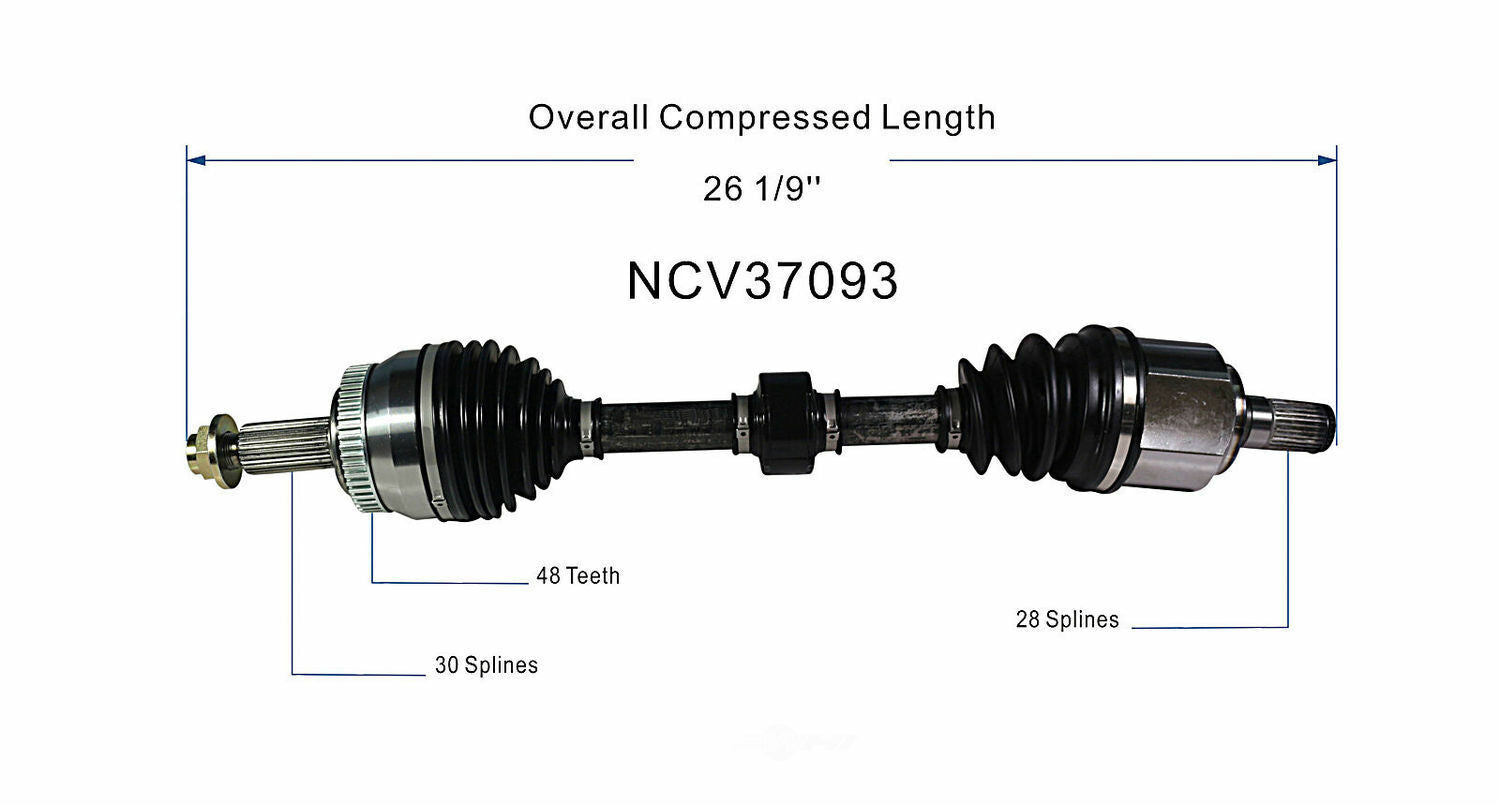 GSP North America NCV37093 CV Axle Assembly