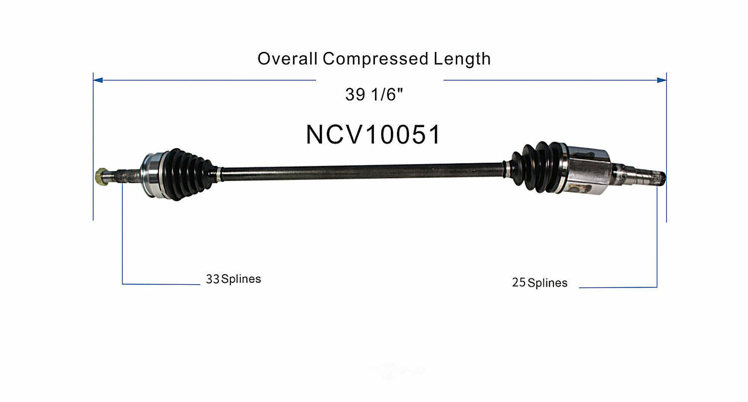 GSP North America NCV10051 CV Axle Assembly