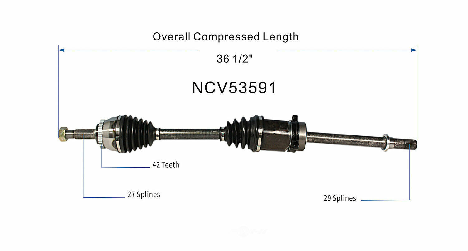 GSP North America NCV53591 CV Axle Assembly