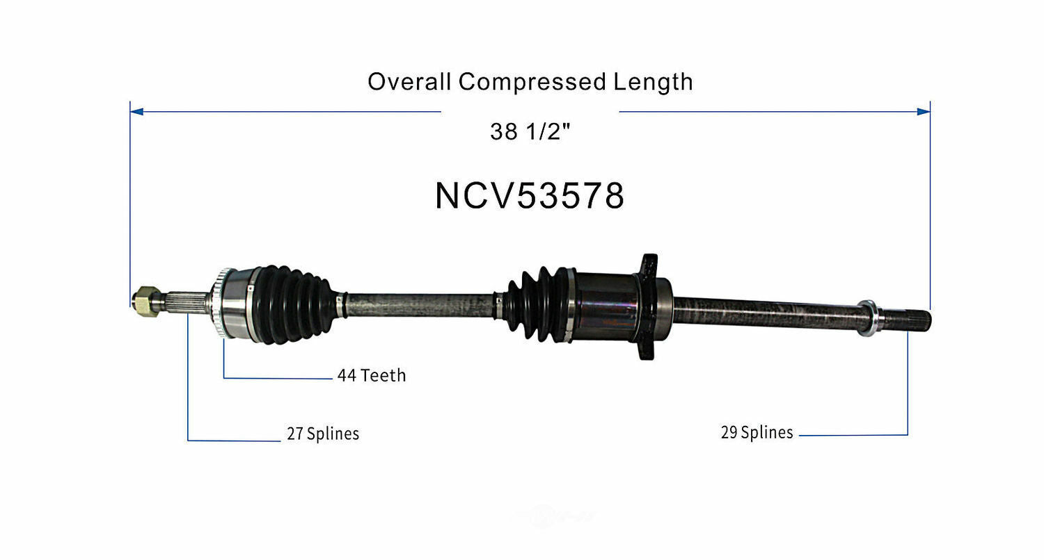 GSP North America NCV53578 CV Axle Assembly