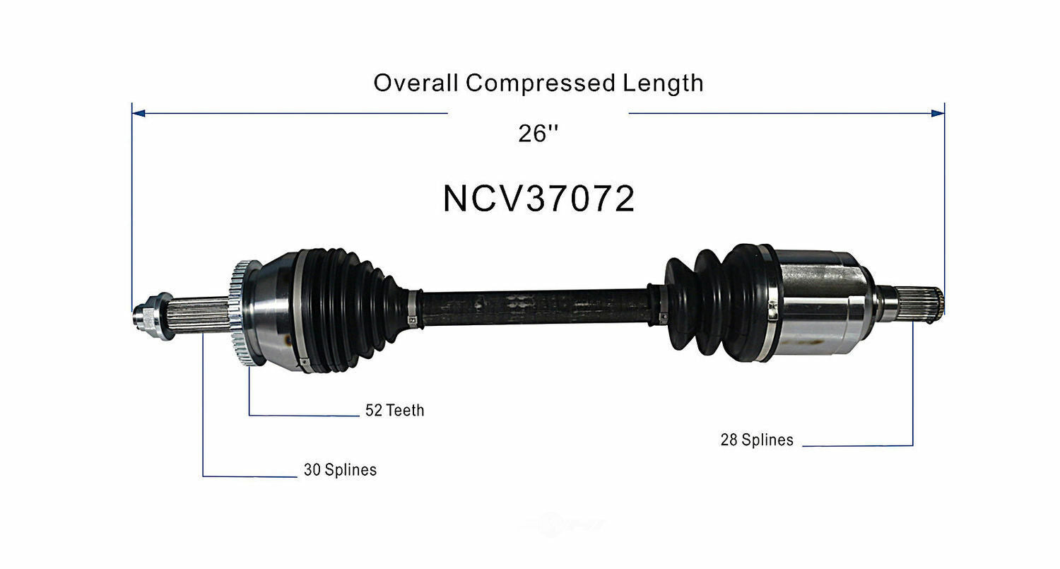 GSP North America NCV37072 CV Axle Assembly