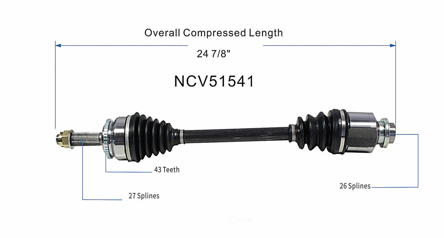 GSP North America NCV51541 CV Axle Assembly