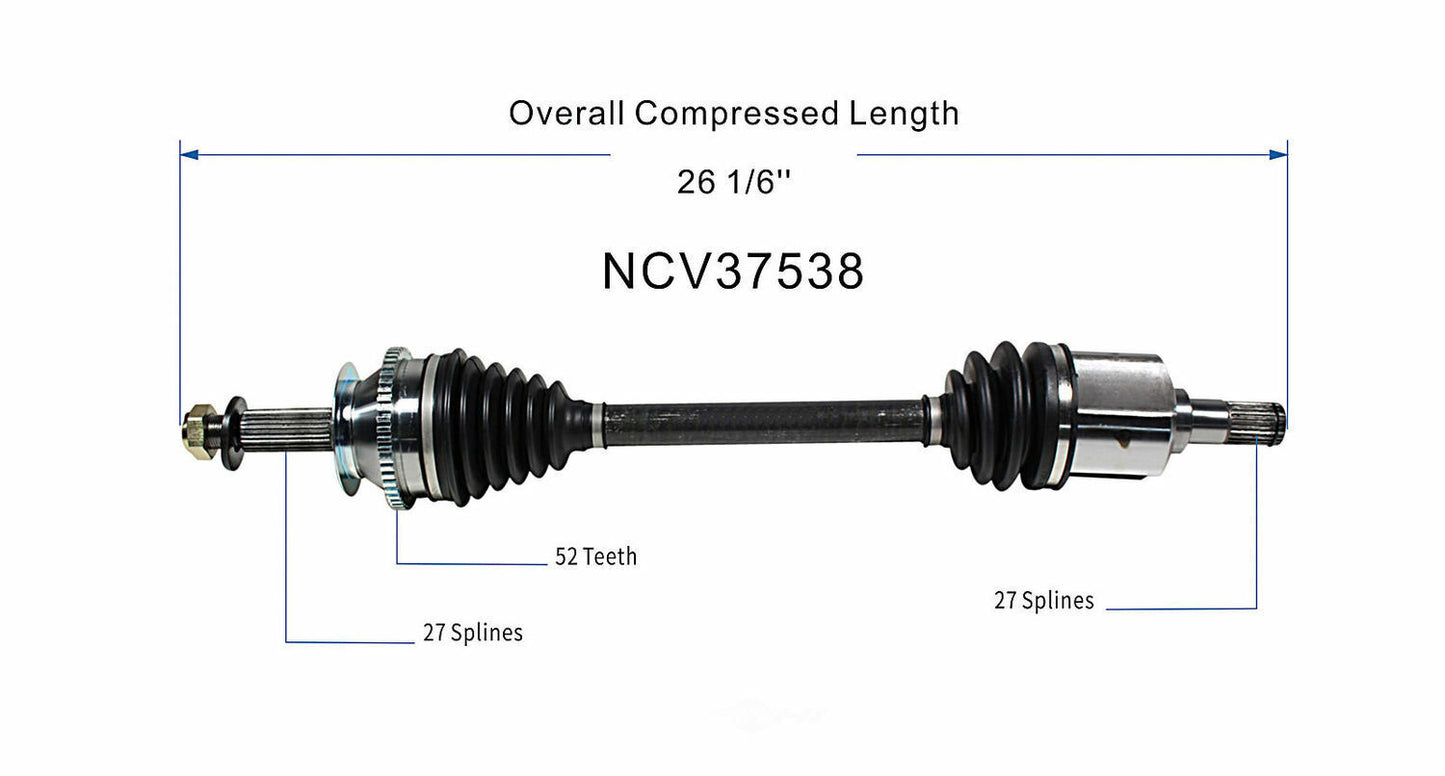 GSP North America NCV37538 CV Axle Assembly