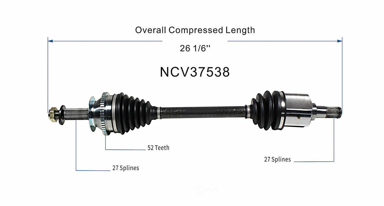 GSP North America NCV37538 CV Axle Assembly