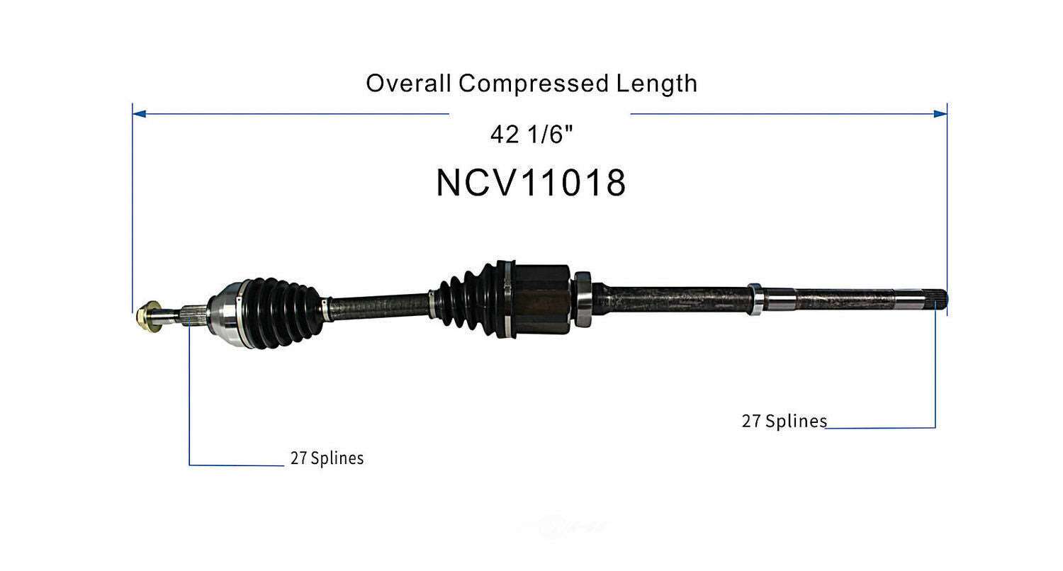 GSP North America NCV11018 CV Axle Assembly