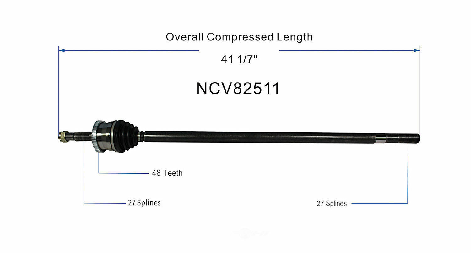 GSP North America NCV82511 CV Axle Assembly