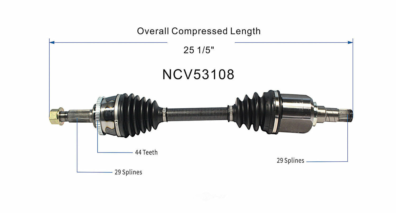 GSP North America NCV53108 CV Axle Assembly