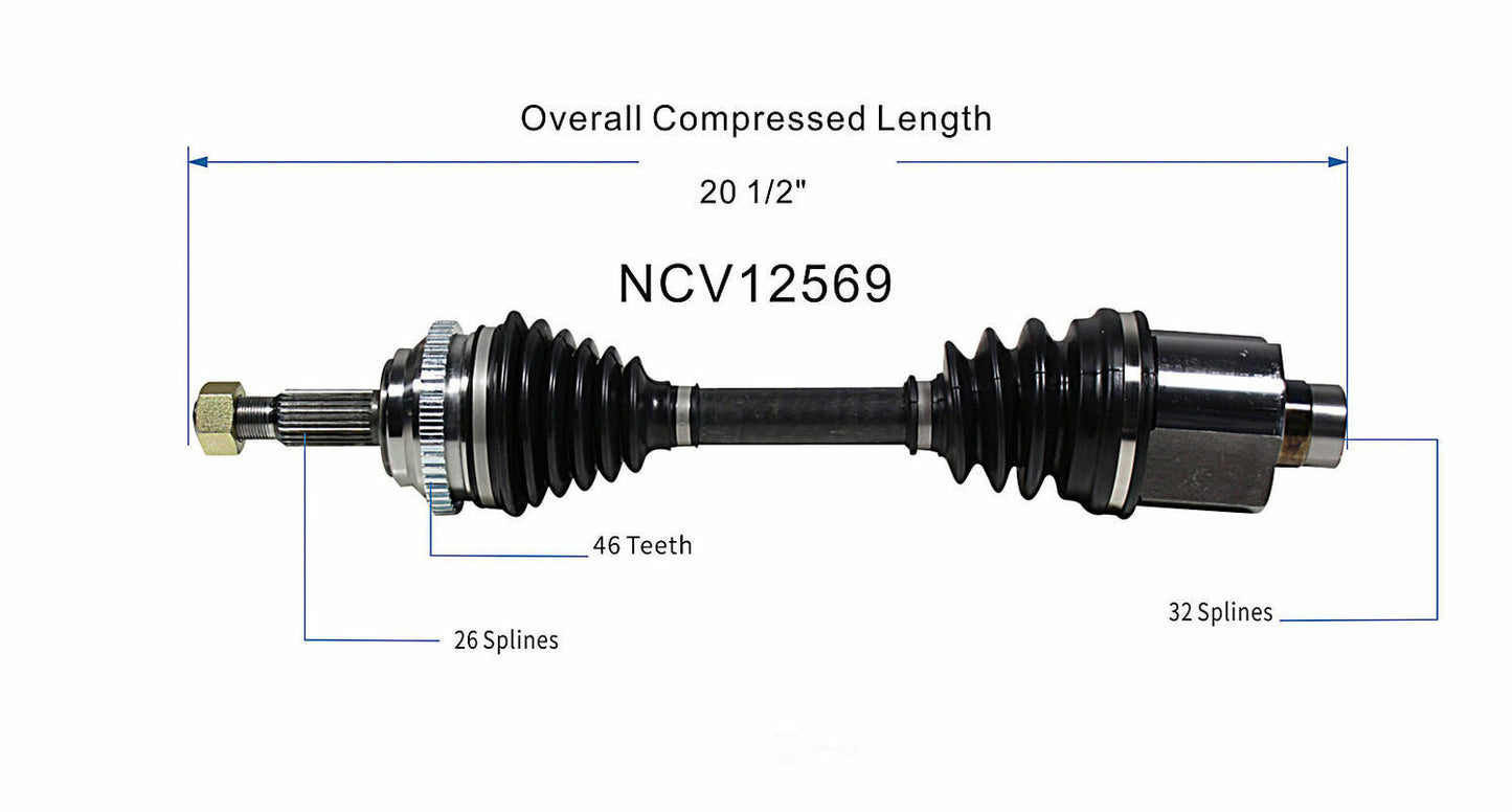 GSP North America NCV12569 CV Axle Assembly