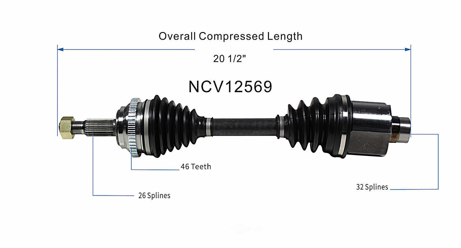 GSP North America NCV12569 CV Axle Assembly