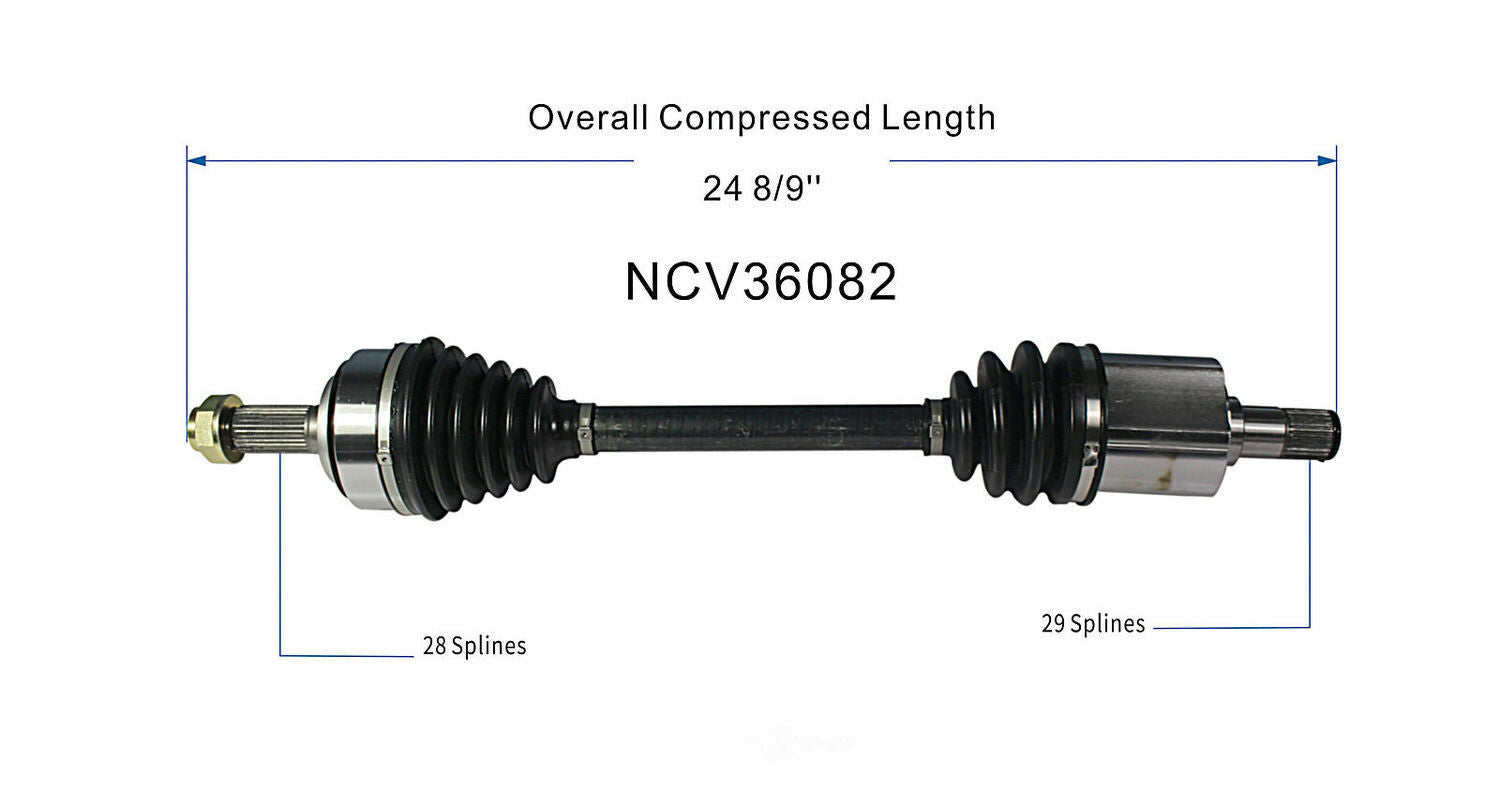 GSP North America NCV36082 CV Axle Assembly