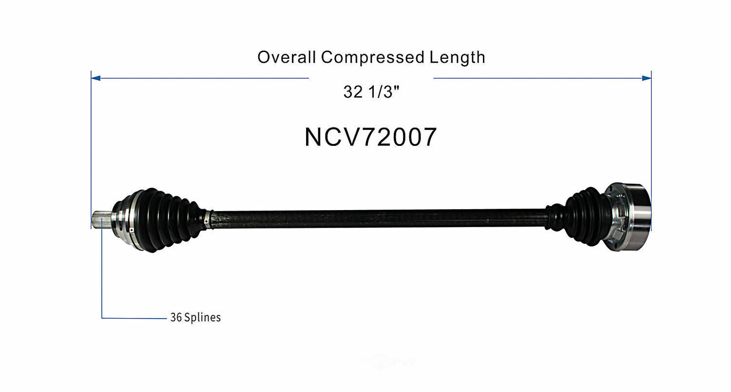 GSP North America NCV72007 CV Axle Assembly