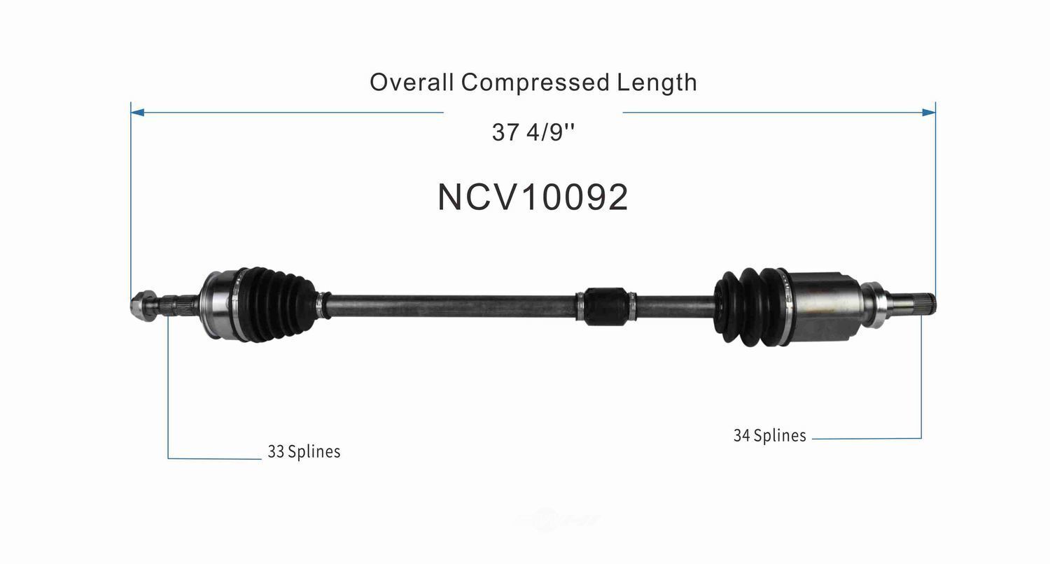 GSP North America NCV10092 CV Axle Assembly