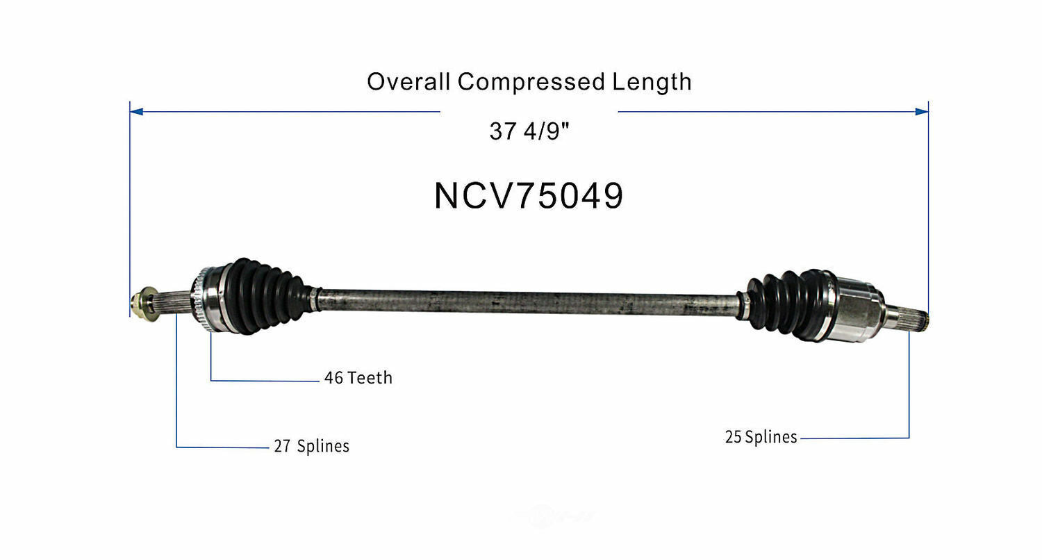GSP North America NCV75049 CV Axle Assembly