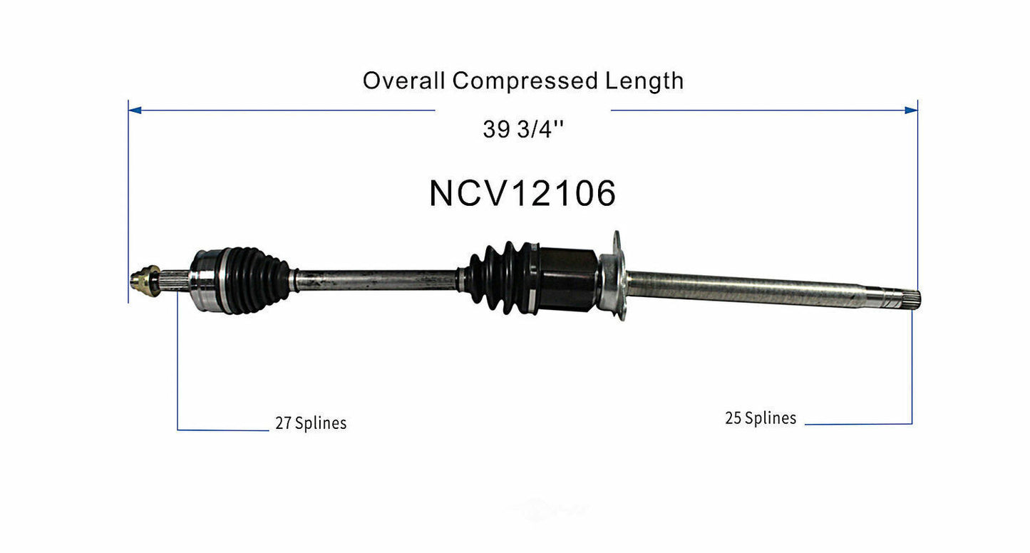 GSP North America NCV12106 CV Axle Assembly