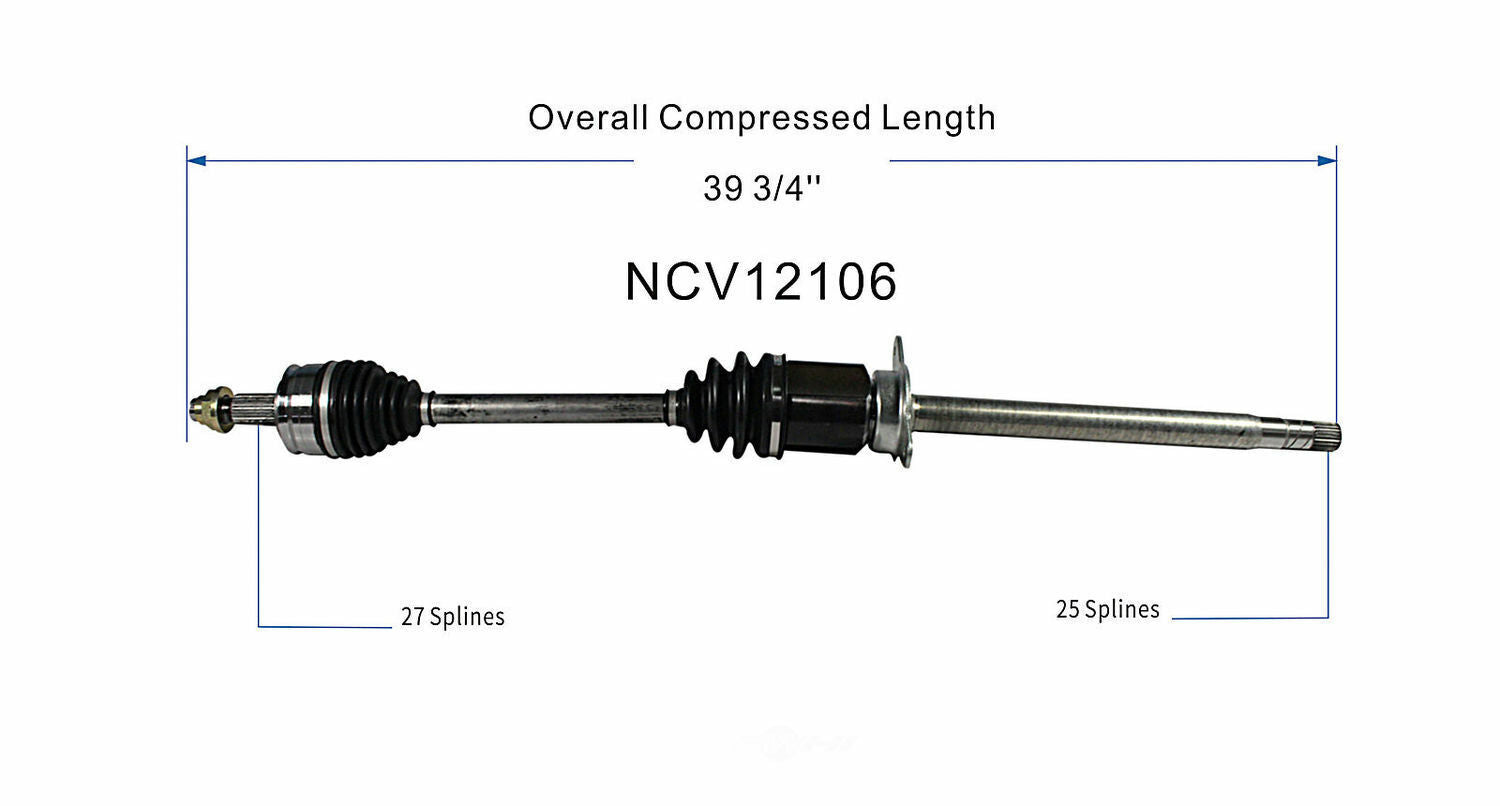 GSP North America NCV12106 CV Axle Assembly