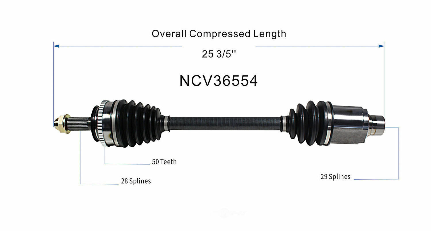 GSP North America NCV36554 CV Axle Assembly