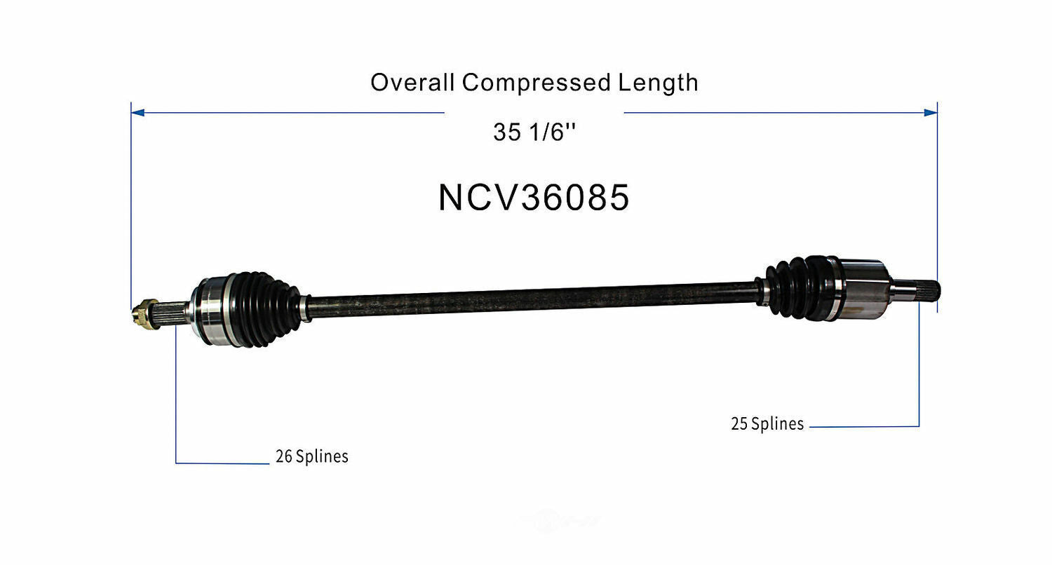 GSP North America NCV36085 CV Axle Assembly