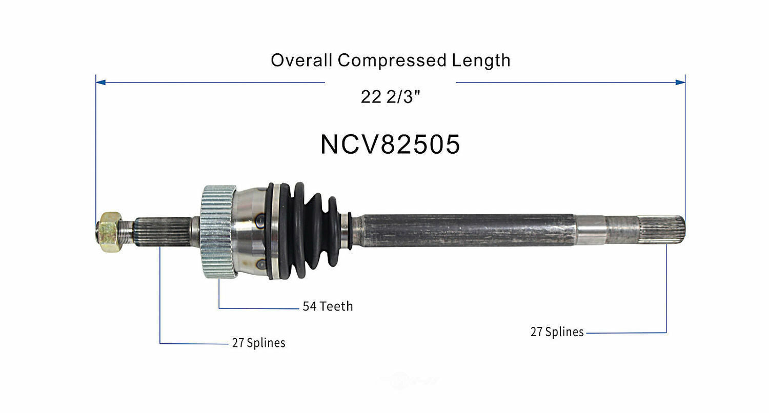 GSP North America NCV82505 CV Axle Assembly