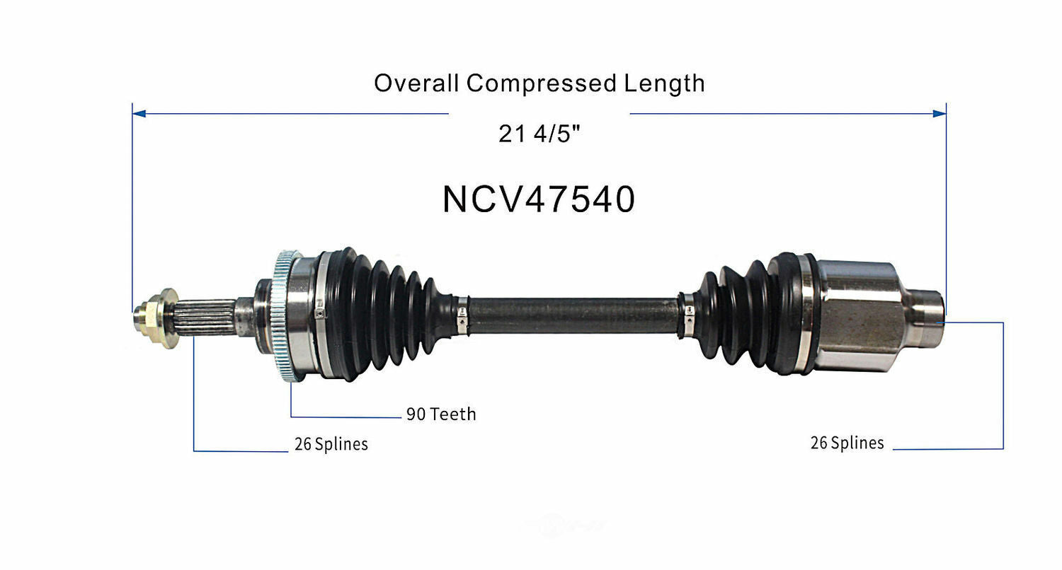 GSP North America NCV47540 CV Axle Assembly