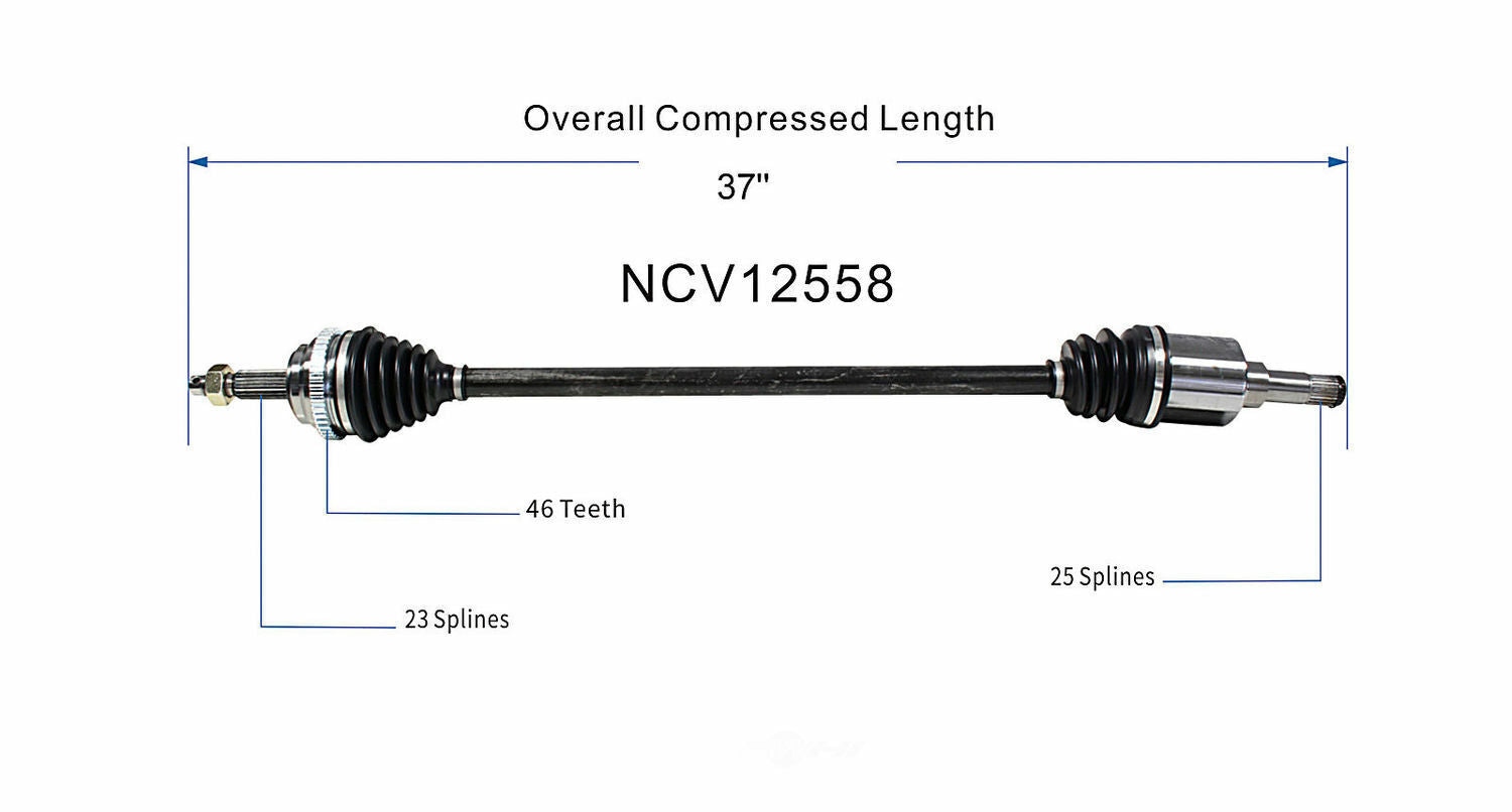 GSP North America NCV12558 CV Axle Assembly