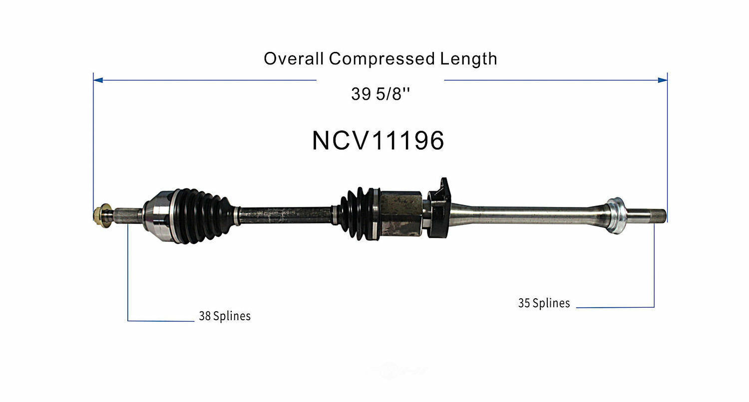 GSP North America NCV11196 CV Axle Assembly
