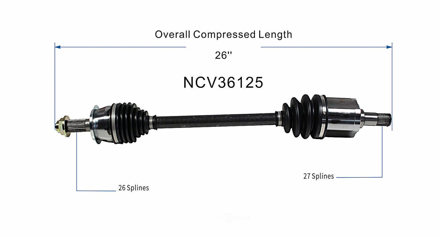 GSP North America NCV36125 CV Axle Assembly