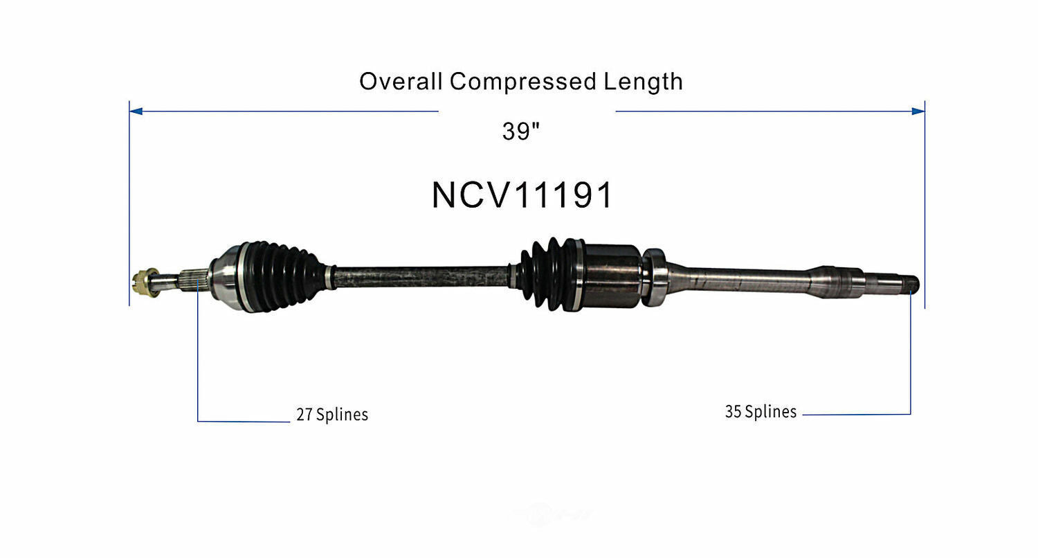 GSP North America NCV11191 CV Axle Assembly