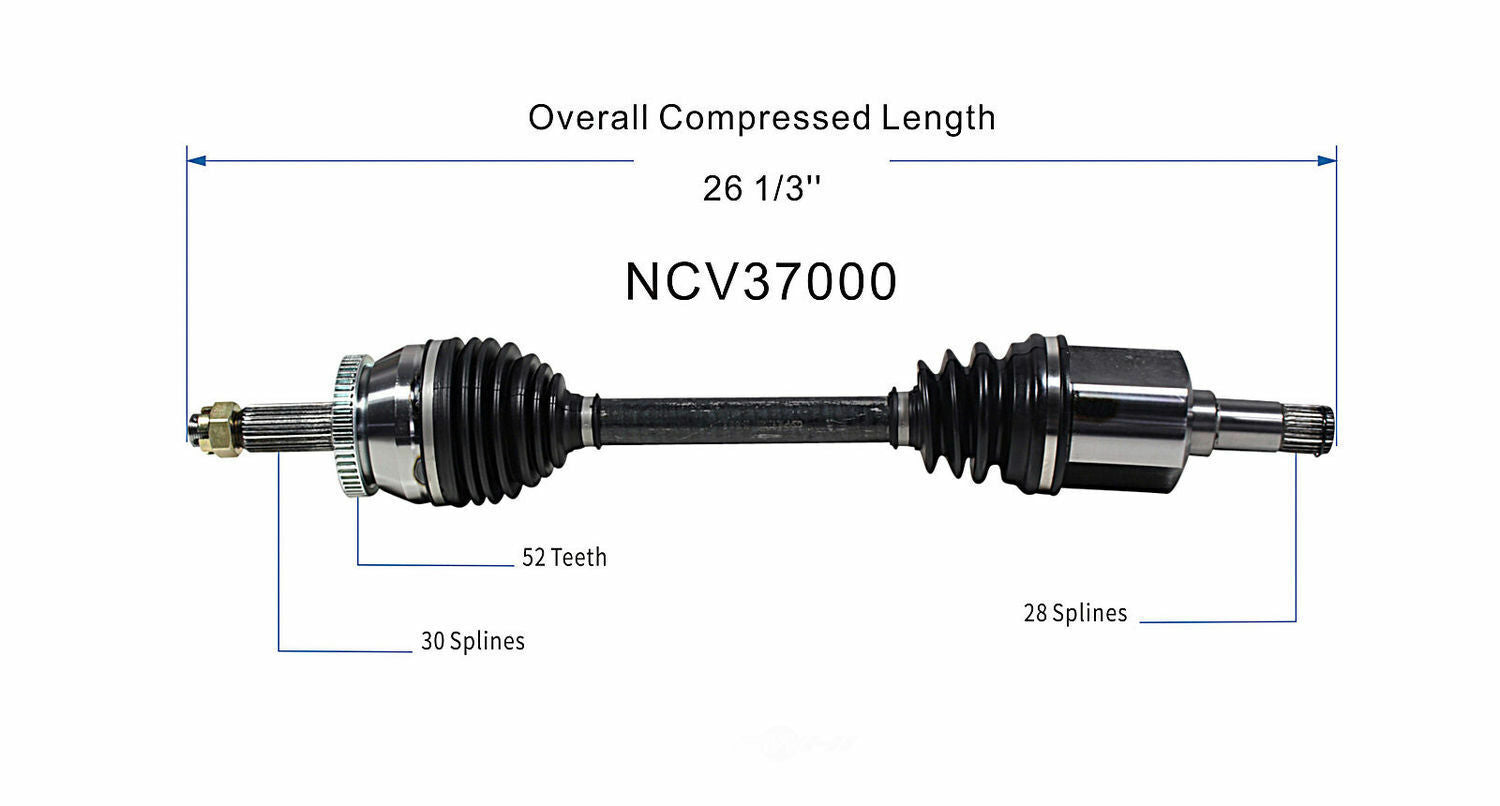 GSP North America NCV37000 CV Axle Assembly