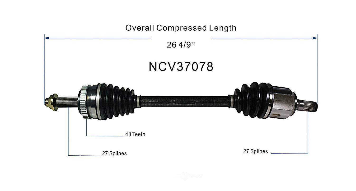 GSP North America NCV37078 CV Axle Assembly